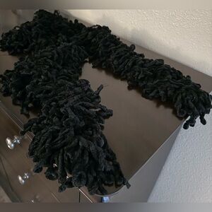 Luxurious Soft Black Shaggy Scarf | Wrap